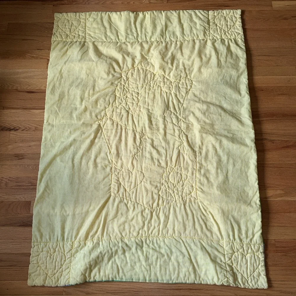 Vintage Handmade Jack in the Baby Quilt 46